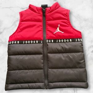 Jordan Red and Black Quilted Puffer Vest